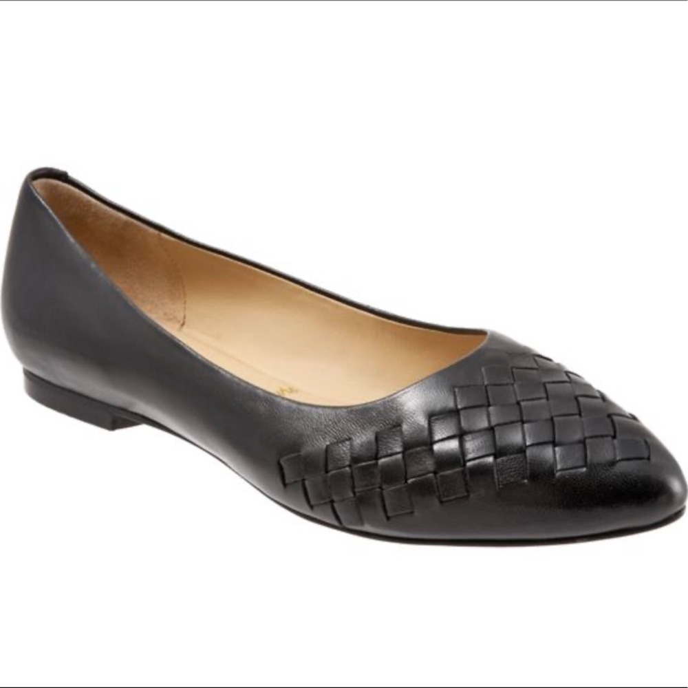 NEW!! Trotters Estee Woven Flat Black size 6